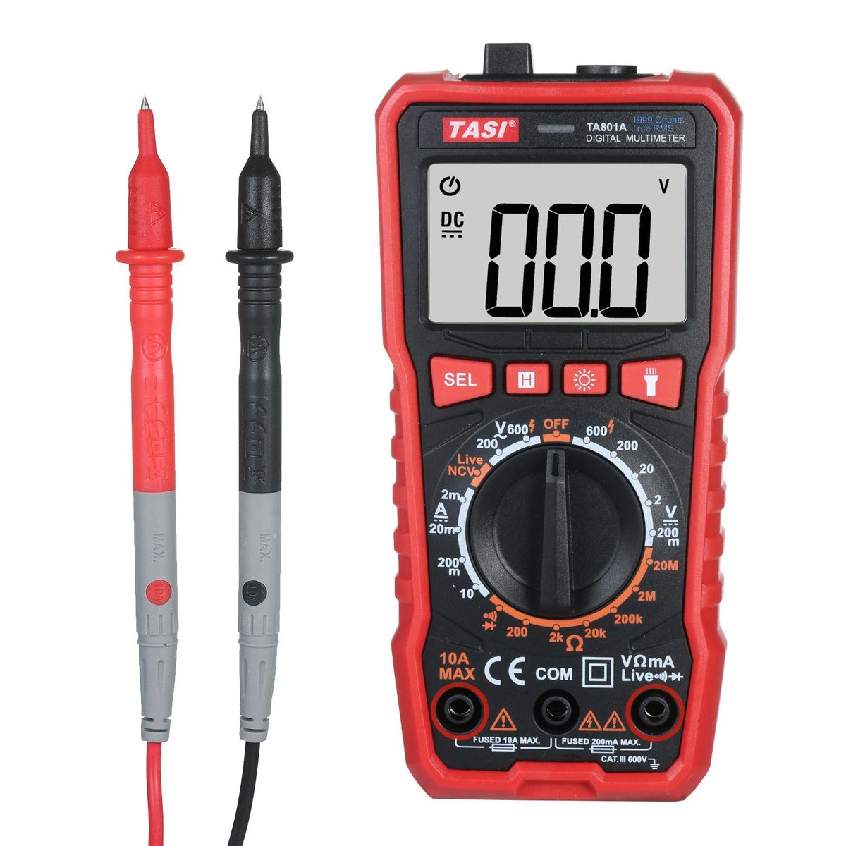 TASI TA801A Digital Multimeter Professional Tester True RMS Multimeter Mini Multifunctional Tester OHM NCV Voltage Meter