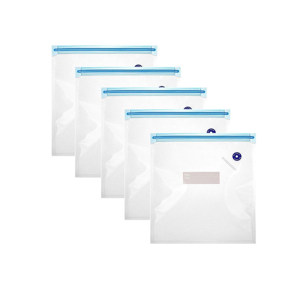 5PCS Reusable Vacuum Food Storage Zipper Bags for Electric Handheld Vacuum Pump26 X 28 CM