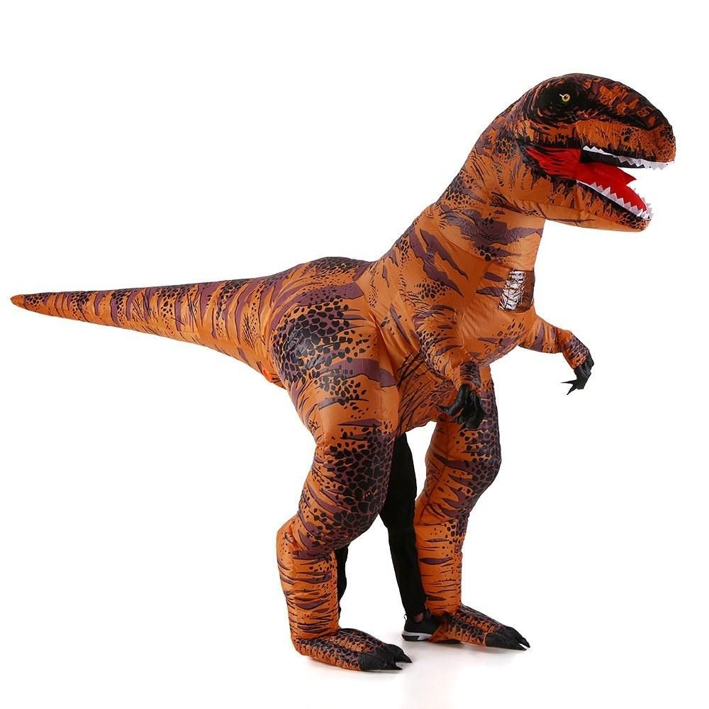 Adults Super Tyrannosaurus Inflatable Costume Props Blow Up Inflatable Fancy Dress for Halloween Cosplay Party Stage Performance