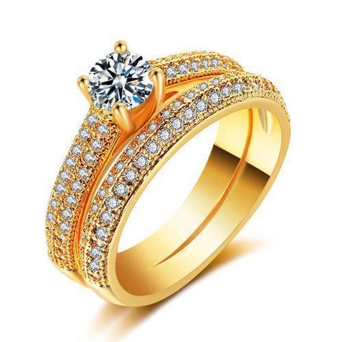 Gold Rings For Women Wedding Engagement Ring  + Ring Box