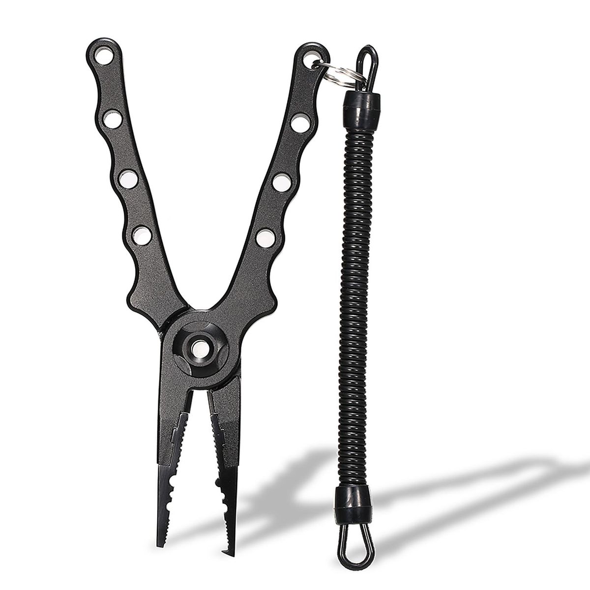 Ultralight Aluminum Fishing Pliers Split Ring Cutters Hooks Remover Fishing Holder Tackle With Oxford Sheath Security Landyard Aluminum Fishing Gripper Hook Remover Fishing Lip Plier Fishing Tools Set Portable Fishing Tackle