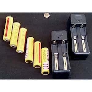 Ultra Fire Rechargeable 3.7V Battery - 6 Pcs & Charger - 2 Pcs