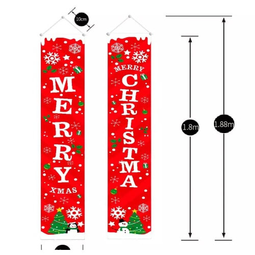 Merry Christmas 3 Banner- Red