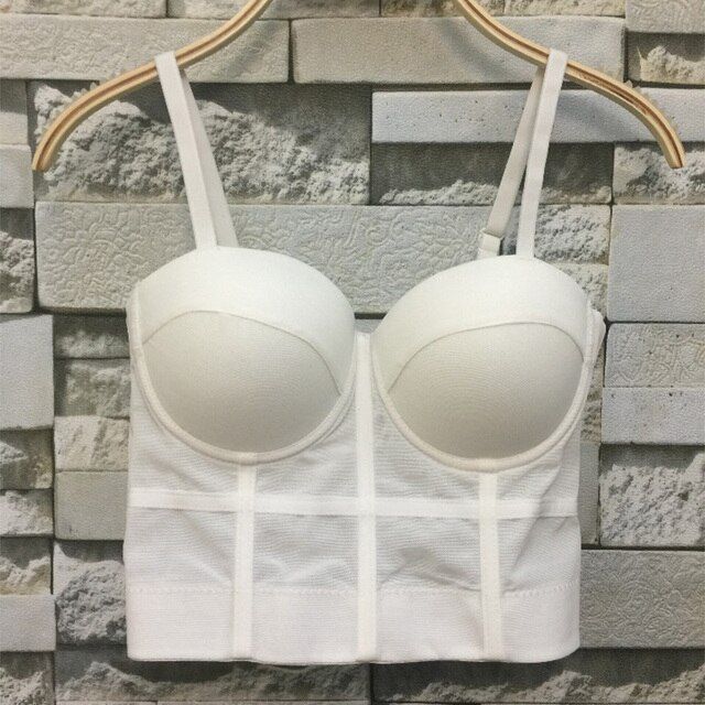 S M L Xl Mesh Push Up Bralet Women39;s Corset Bustier Bra Night Club Camis