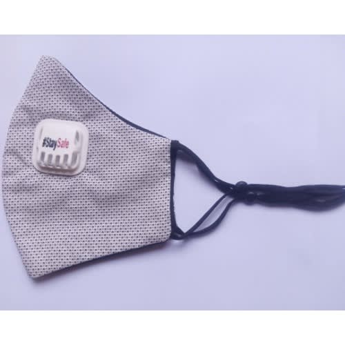 Dotted Corporate Facemask With Adjustable Soft Touch Elastane Buckles & Valve-white.fm
