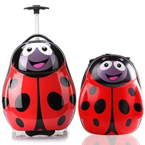 Kid's Lady Bug Travel Trolley Luggage Suitcase & Backpack - 2 Piece Set - 13" 17"