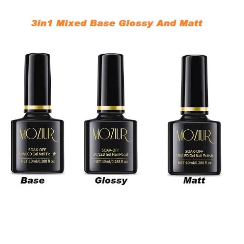 Glossy + Matt + Base Coats Nail Uv Gel One Each