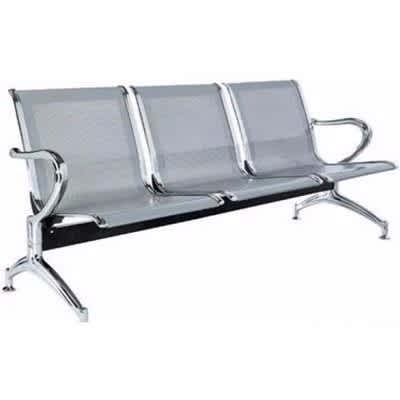 Office Reception Waiting Chair - 3-seater - Silver
