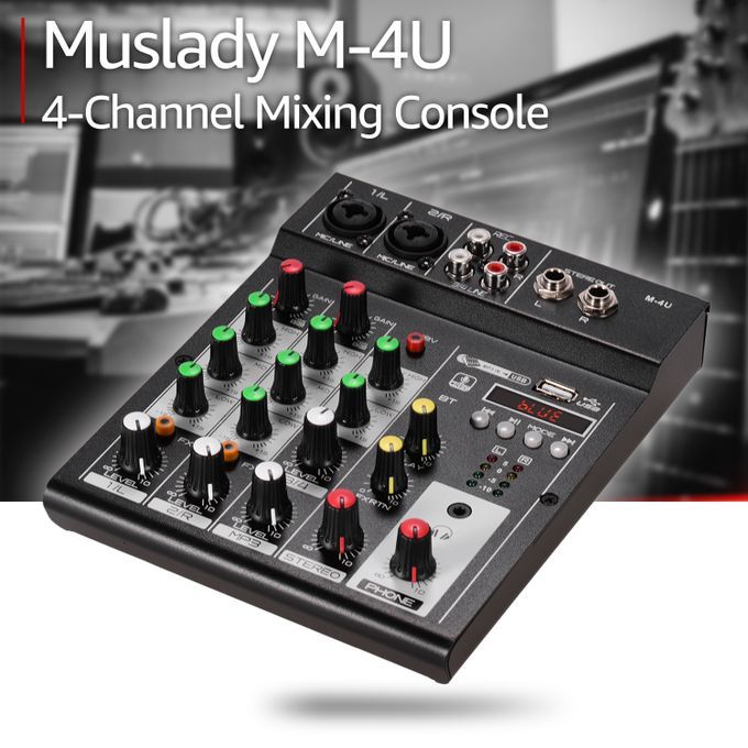 M-4UPortable 4-Channel BT Mixing Console Digital Audio Mixer