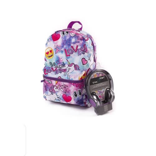 Unicorn 16" Backpack For Girls With Headphones