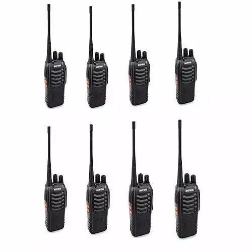 Uhf 2-way Radio Walkie Talkie Black - 8 Pieces