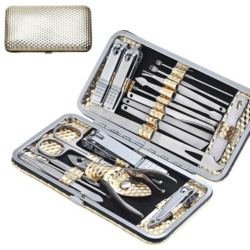 19Pcs Manicure & Pedicure Care Tool Set - Silver