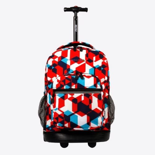 Rbs 818l Red Cubes Rolling Backpack