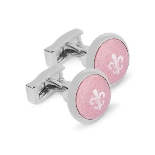 T.M Lewin Occasionwear Fleur De Lys Cufflinks -Pink