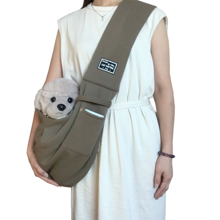 Pet Outing Carrier Shoulder Bag, Colour: Khaki