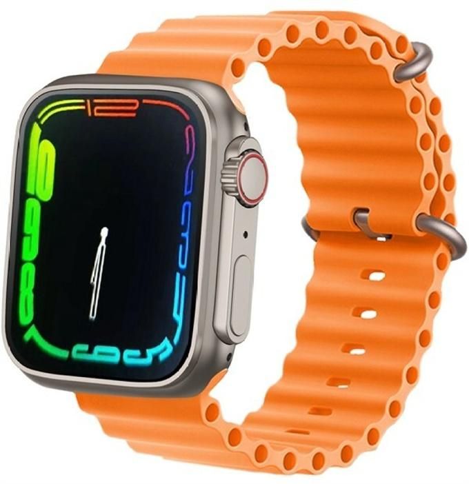 Men's Orange NFC Smartwatch Ultra 8 Bluetooth Waterproof Watch