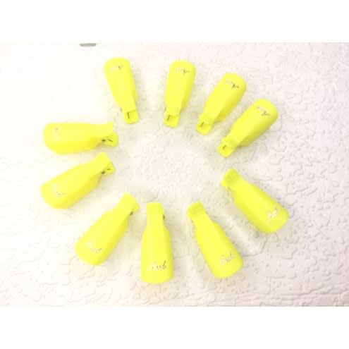 10pcs Nail Remover Soaker Reusable Plastic Keeper -yellow