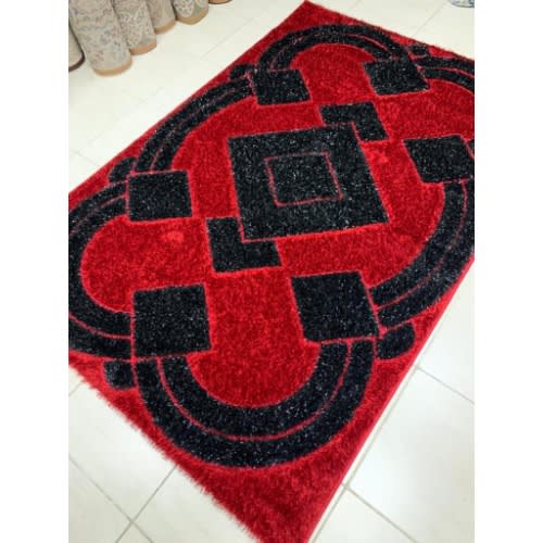 Pattern Center Shaggy Rug -4 By 6ft -Multicolor