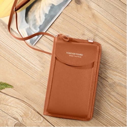 Classic Leather Mini Crossbody Handbags/wallet-brown