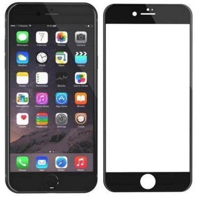 21d Tempered Glass Screen Protector For iPhone 7g - Black