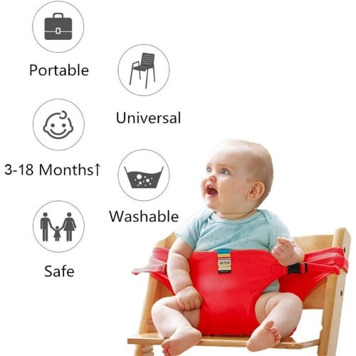 Baby Chair Safety Seat Strap - Red