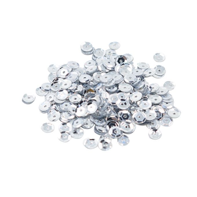 400 Pieces Round Cupped Loose Sequins Sewing Embellishment 7mm Silver