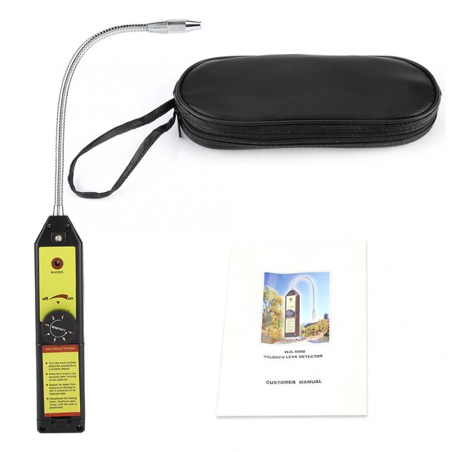 WJL-6000 Freon Leak Detector Halogen Refrigerant Gas Leakage Tester HVAC Air Condition R22 R410A R134A CFC