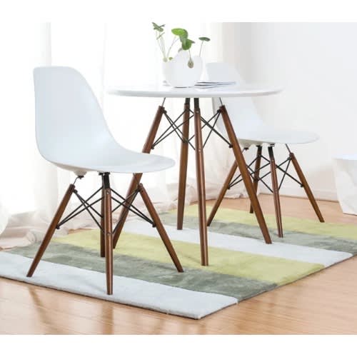 Durable Mdf Dining Table With 2 Sitting Chairs - White