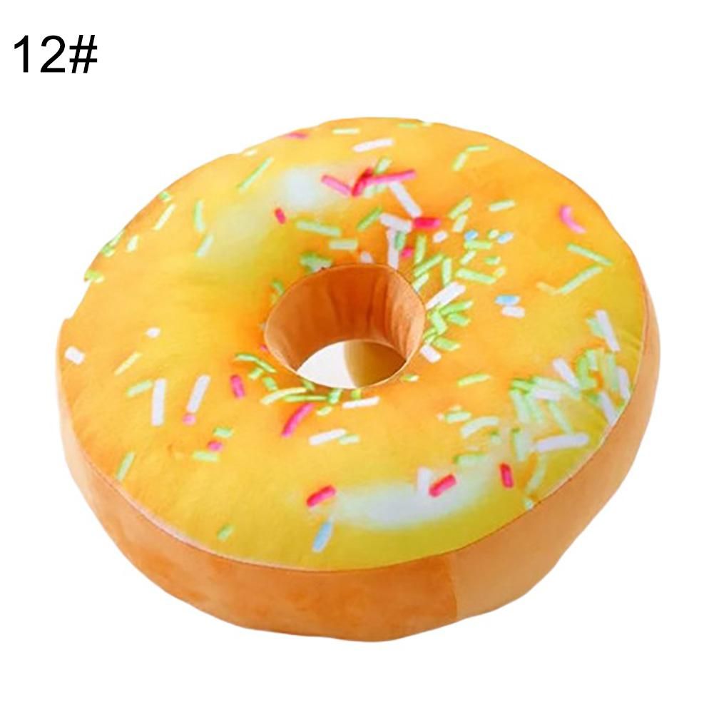 3D Creative Plush Donut Food Stuffed Pillow Sofa Chair BaCar Cushions Mat Cute Simulation Cushion Soft Case Toys