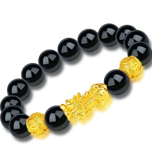 Feng Shui Wealth Beaded Bracelet- Black