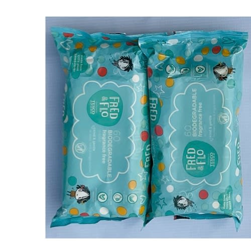 Biodegradable Fragrance Free Wipes - 60pcs - 2pck