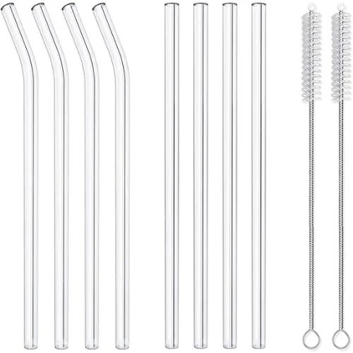 Reusable Glass Straws - 8 Straws