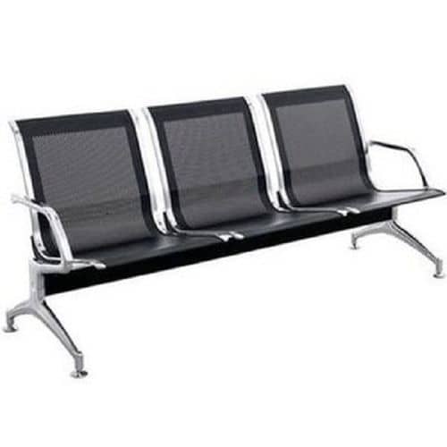 3 Seater Office Waiting Chair - Black