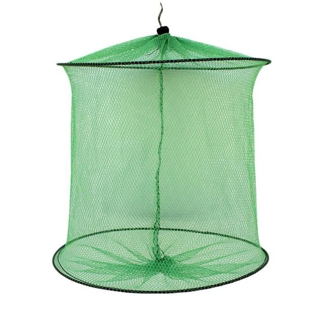 Himiss Folding Round Metal Frame Nylon Mesh Bait Trap Cast