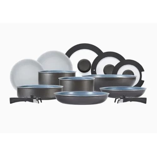 Tower Freedom 13 Pcs Non-Stick Cookware Set With Stackable Design & Detachable Handles
