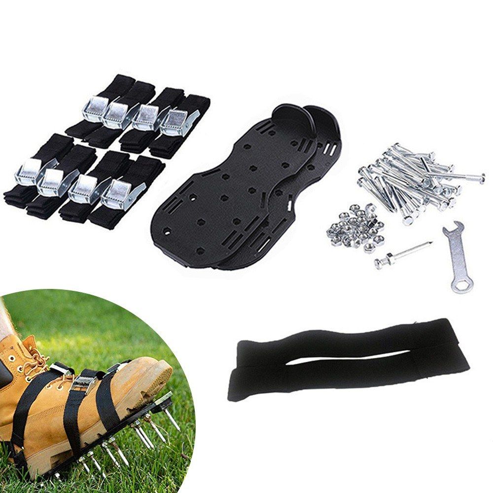 Lawn Aerator Shoes 2 Adjustable Straps Heavy Duty Spiked