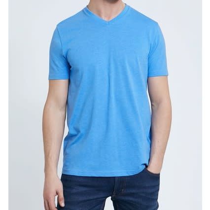 Regular Fit V- Neck T-shirt- Blue