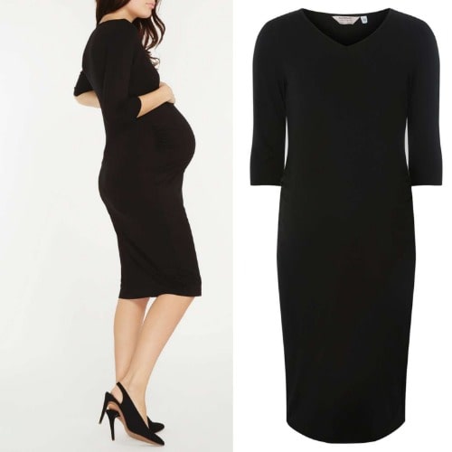 Vneck Black Maternity Dress