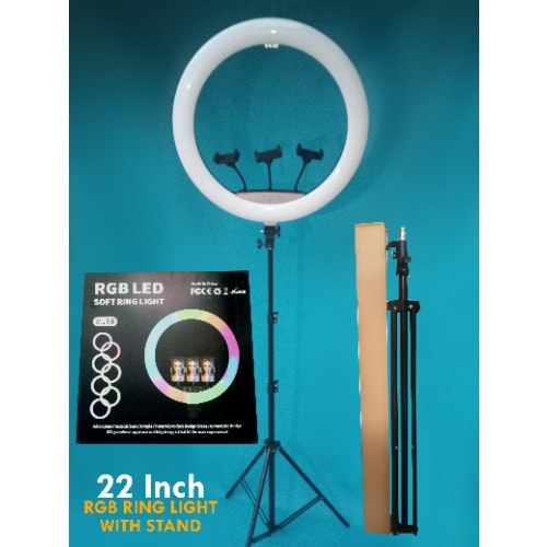 Rgb Ring Light 22" With Tripod Stand 2.1m + Remote + bag