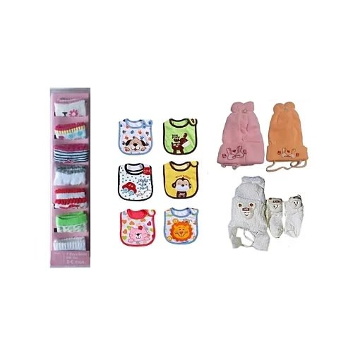 Child Of Mine By Carter's Baby Socks 7 Pairs + Bibs-6 Pairs & 3 Caps