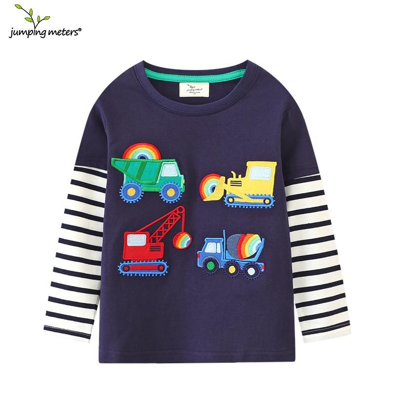 Girls Sweatshirt Knitted Cotton Long Sleeve T-Shirt Navy Blue