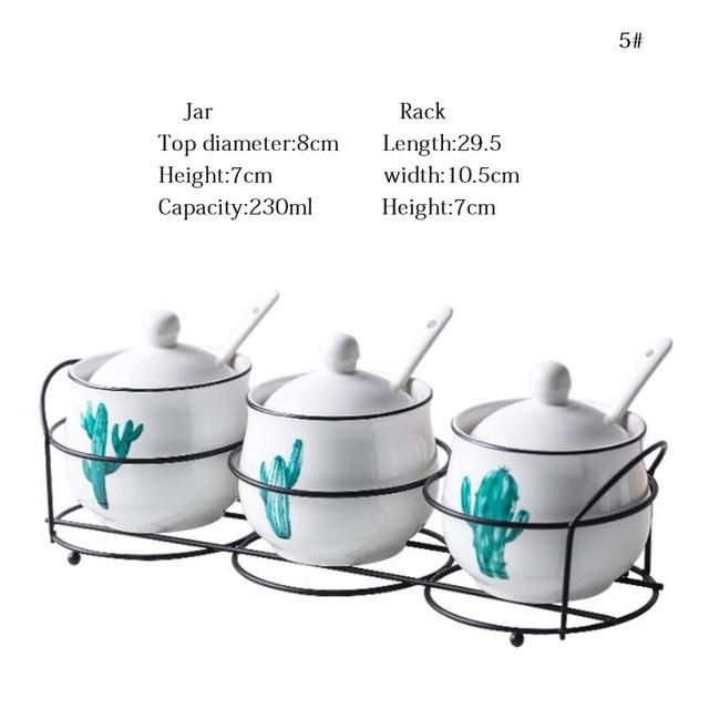 6PCS/Set Ceramic Seasoning Rack Cooking Tools
