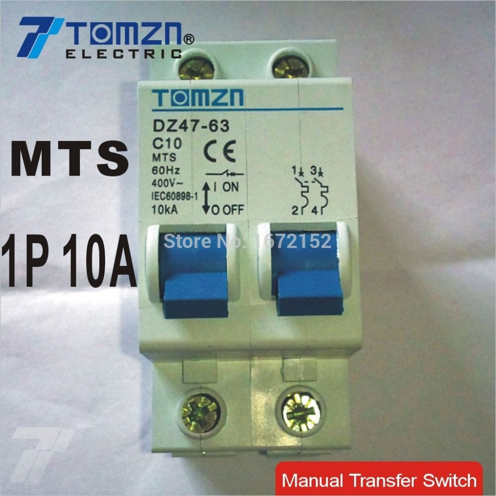 1P 10A MTS Manual Transfer Switch Circuit Breaker MCB 50HZ