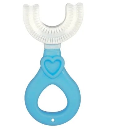 U Shape - Kid's 360 Silicone Toothbrush - Blue Color