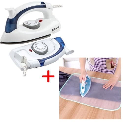 Sokany Foldable Travel Iron + Protective Ironing Mesh