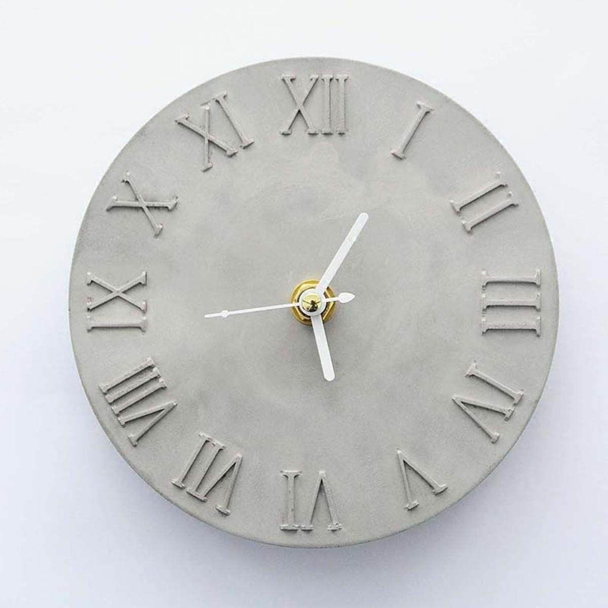 Cement Concrete Silicone Mold DIY Craft Clock Making Clay Plaster Mould Handmade Roman Number (large)