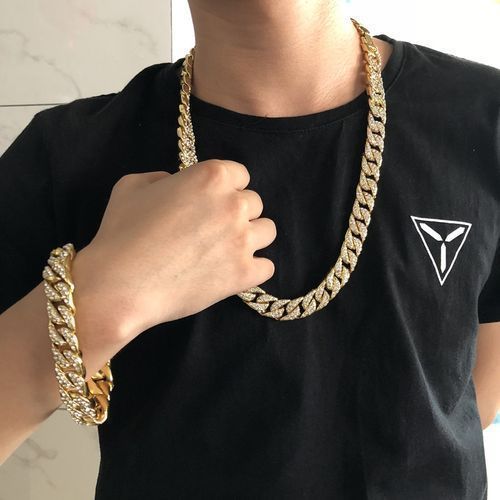 ICED OUT CUBAN  CHAIN AND BRACELET