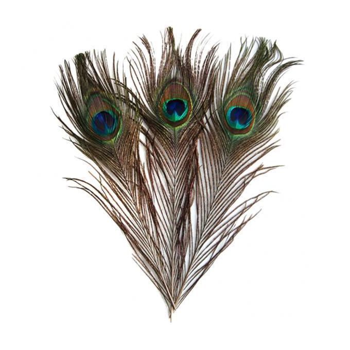 4X 10 Pcs Peacock Tail Feathers For Craft Mask Hat 9-13 Inch