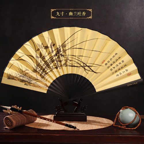 Gift Classic Wedding Big Folding Printing Landscape Free Fan Fan Folding Handheld Hand Fan Bamboo Party Shipping Chinese Fan