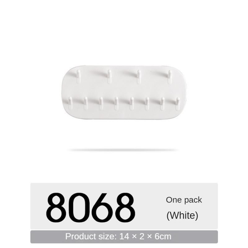 Stratified Jewelry Hanger White Rear Door Key Storage Rack Jewelry Hook Viscous No-punch Hook Multifunctional Shelving Durable